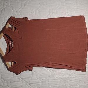 Brown Cold shoulder American Eagle Cutout Tee XS Soft & Sexy